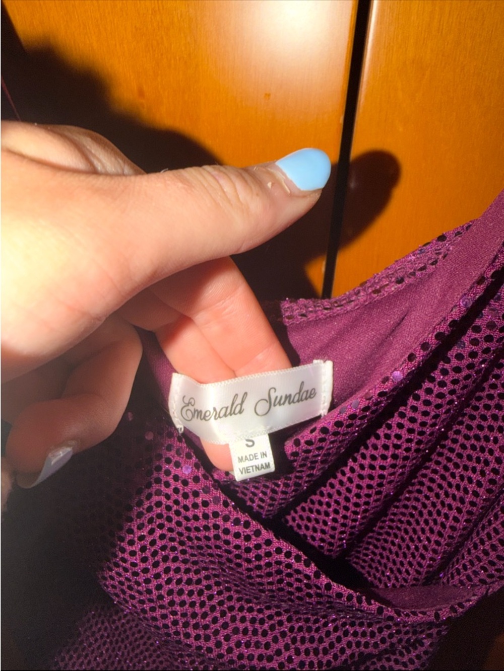 Emerald Sundae Plum Sequin Mini Dress - Picture 3 of 3